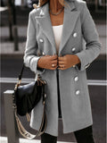 Long-sleeve Blazer-collar Double-breasted Nizi Coat - AMAZEALL