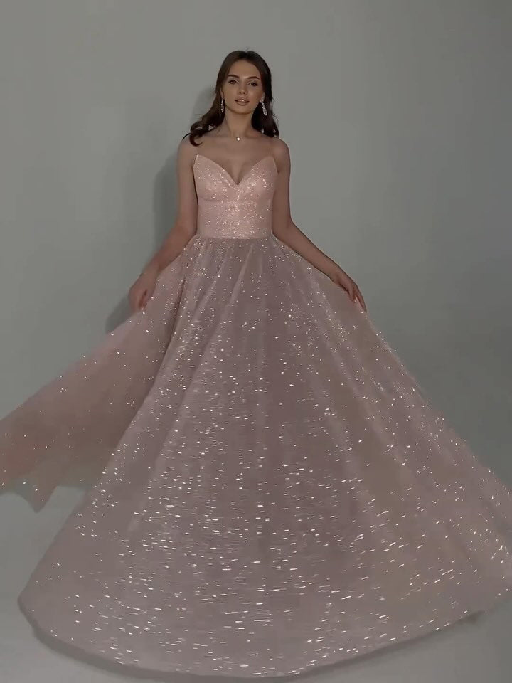 Sequined Backless Evening Dress - AMAZEALL