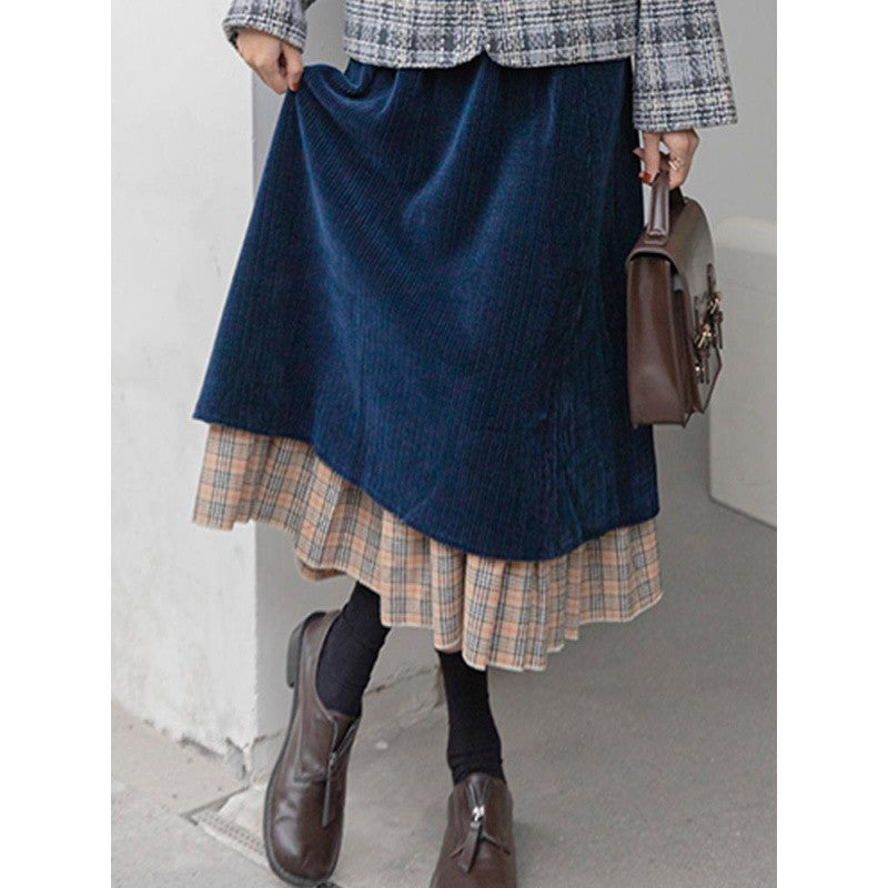 Fashionable Retro Corduroy Skirt For Women - AMAZEALL