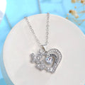 Ins Butterfly Love Necklace With Rhinestones Fashion Personality Hollow Heart-shaped Clavicle Chain Pendant Necklace For Valentine's Day - AMAZEALL