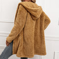 Lambswool Midi Cardigan Hooded Trench Coat - AMAZEALL