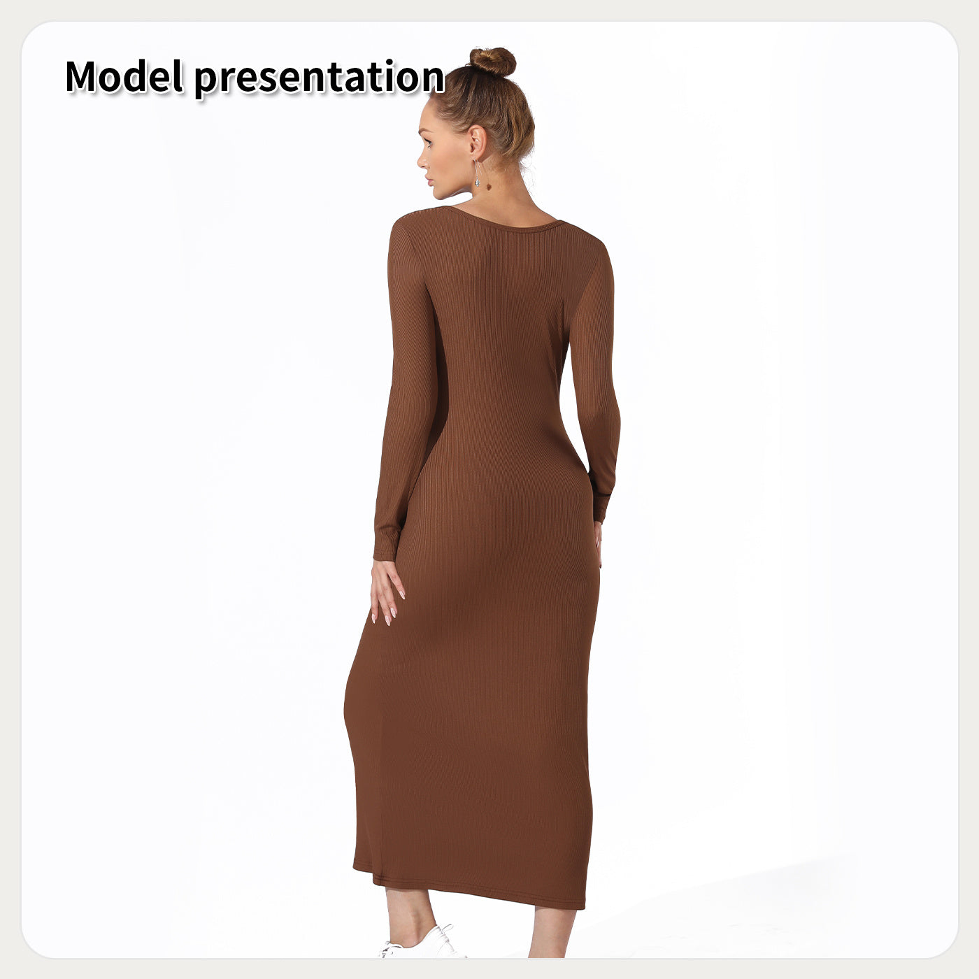 Women's Fashion Simple Solid Color Dress - AMAZEALL