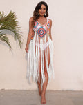 Long Fringed Panel Beach Blouse Slip Dress - AMAZEALL