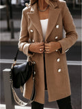 Long-sleeve Blazer-collar Double-breasted Nizi Coat - AMAZEALL