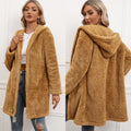 Lambswool Midi Cardigan Hooded Trench Coat - AMAZEALL