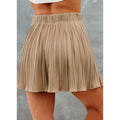 Pure Color Ice Silk Pleated Skirt - AMAZEALL