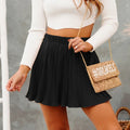 Pure Color Ice Silk Pleated Skirt - AMAZEALL