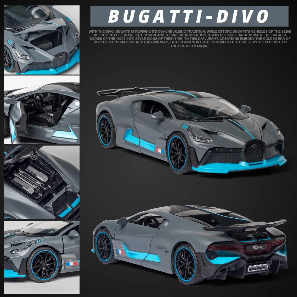 "Free Shipping 1:32 Bugatti Veyron Divo Alloy Car Model – Diecast Toy Vehicle, Perfect for Kids, Boys, and Collectors, Great Gift for Children" - AMAZEALL.STORE