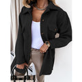 Lapel Button Lace Up Women's Woolen Jacket - AMAZEALL