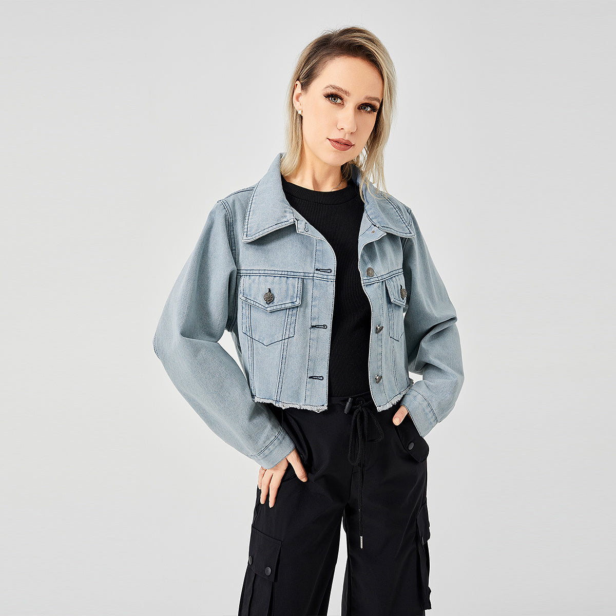 The Raw Edge Design Is Retro And Loose With A Soft Denim Jacket - AMAZEALL