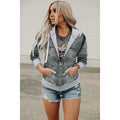 European And American Long Sleeve Printed Camouflage Hooded Zip Jacket - AMAZEALL