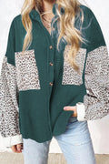 Leopard Print Women's Shirt Lapel Pit Strip Casual Jacket - AMAZEALL