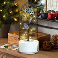 Creative 2 In 1 Rose Flowers LED Light And Bluetooth-compatible Speaker Valentine's Day Gift Rose Luminous Night Light Ornament In Glass Cover - AMAZEALL