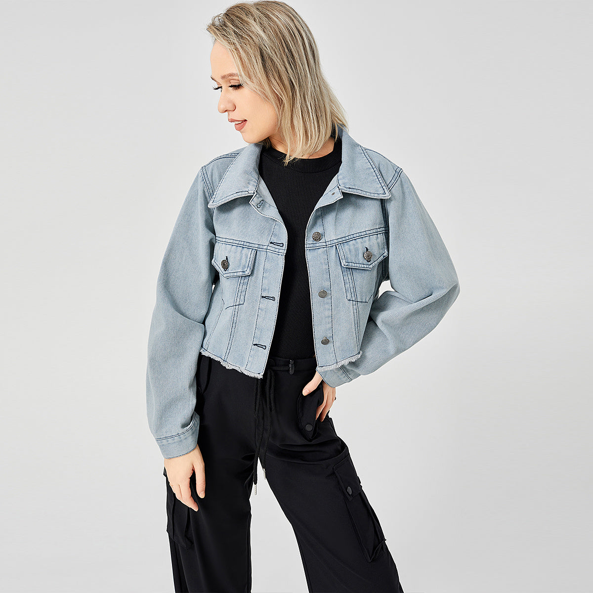 The Raw Edge Design Is Retro And Loose With A Soft Denim Jacket - AMAZEALL