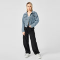 Women's Denim Long Sleeve Designed Jacket Fashion Top - AMAZEALL