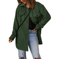 Women's Corduroy Solid Color Single Breasted Casual Lapel Woolen Jacket - AMAZEALL
