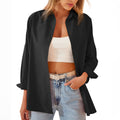 Women's Shirt Jacket Long Sleeve Blouse Button Down Tops Candy Color Shirt - AMAZEALL
