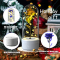 Creative 2 In 1 Rose Flowers LED Light And Bluetooth-compatible Speaker Valentine's Day Gift Rose Luminous Night Light Ornament In Glass Cover - AMAZEALL