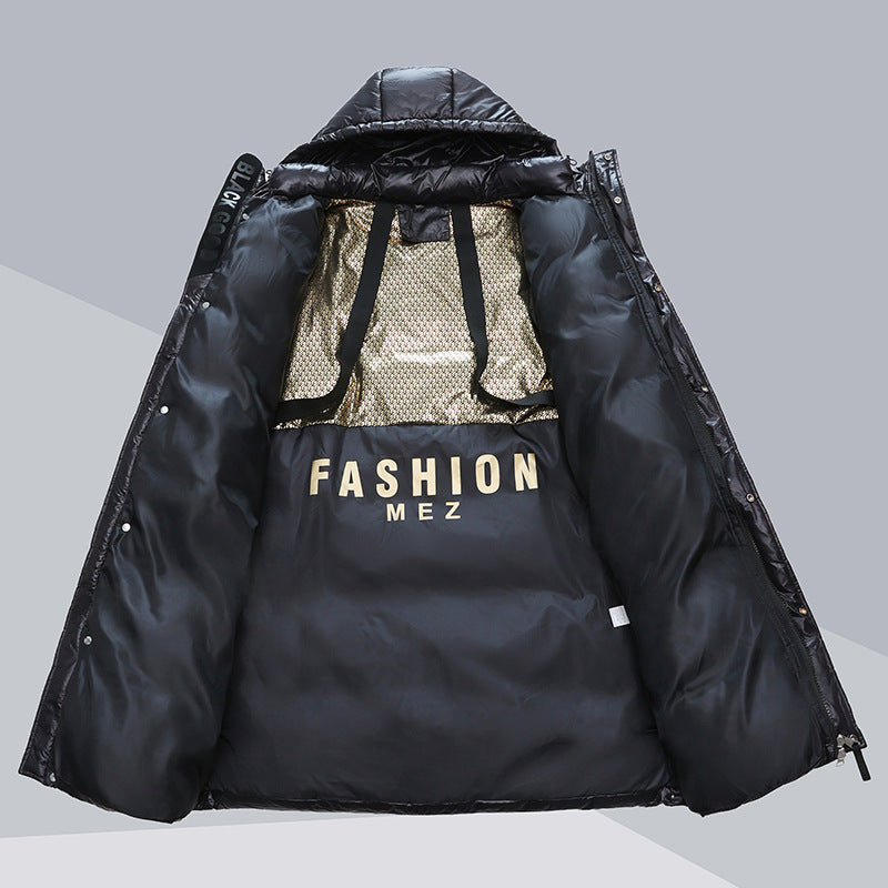 Winter Warm Hooded Coat With Pockets Fashion Simple Long Cotton Jacket Solid Color Outwear Women's Clothing - AMAZEALL