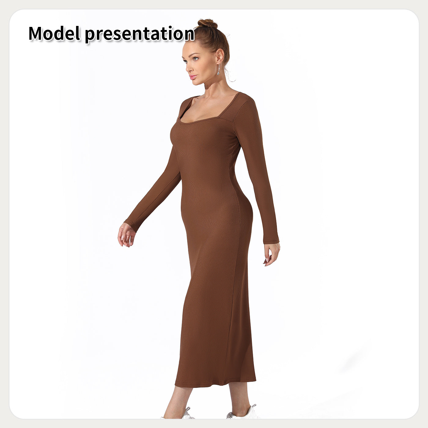 Women's Fashion Simple Solid Color Dress - AMAZEALL