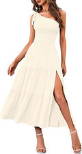 New Summer Fashion Women's One-shoulder Pleated Layered Hem Split Dress - AMAZEALL