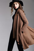 Long-Sleeved Cloak Long Woolen Coat - AMAZEALL