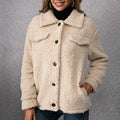 Loose Casual Lapel Plush  Jacket Lamb Fleece Coat - AMAZEALL