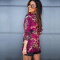 Spring New European And American Women's Long-sleeved Lapel Printed Blazer - AMAZEALL