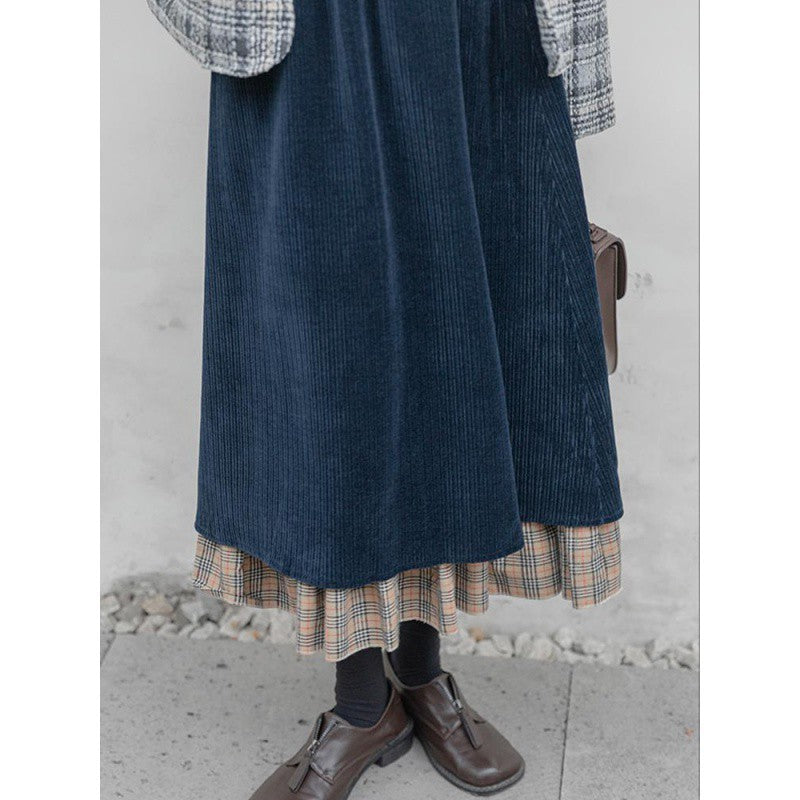 Fashionable Retro Corduroy Skirt For Women - AMAZEALL