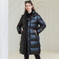 Winter Warm Hooded Coat With Pockets Fashion Simple Long Cotton Jacket Solid Color Outwear Women's Clothing - AMAZEALL