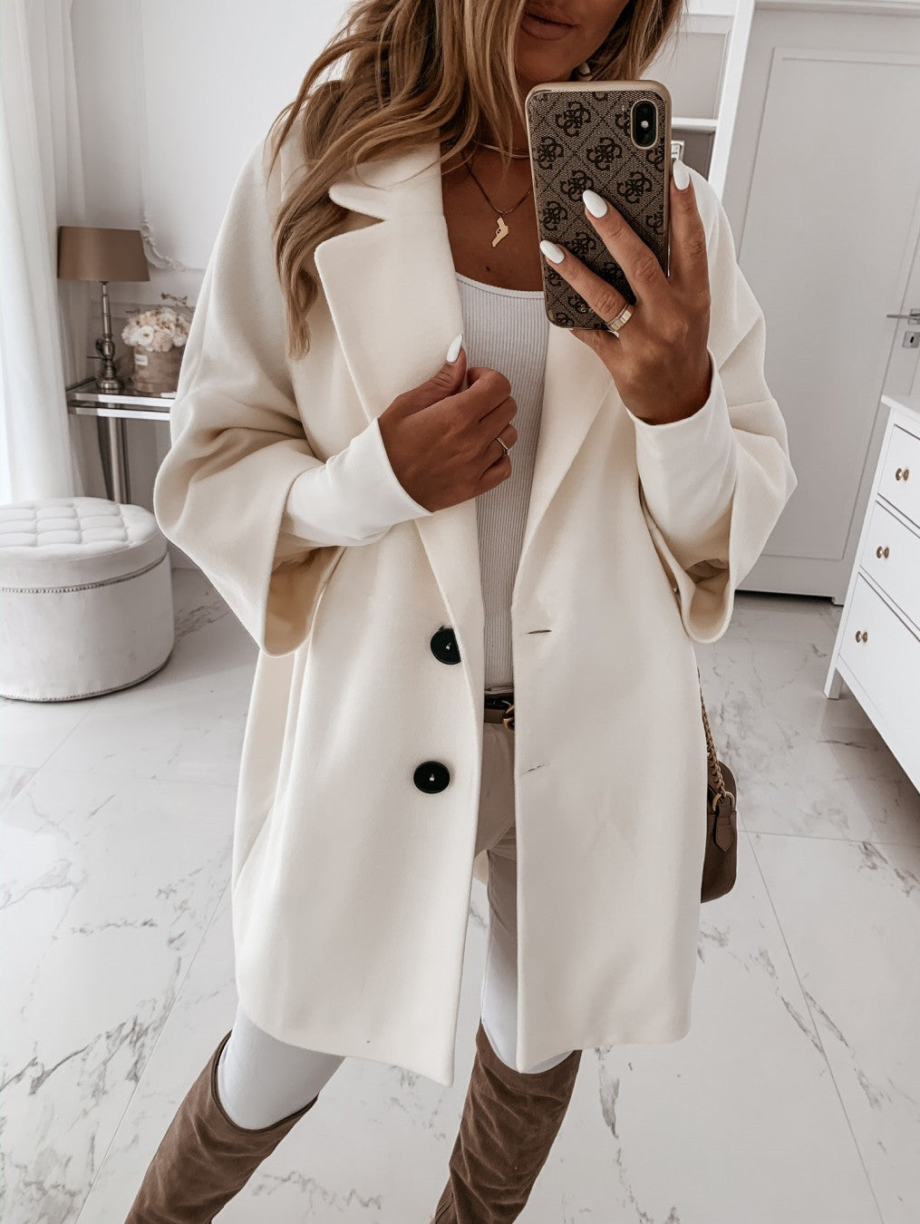 3 Or 4 Sleeve Button Lapel Pocket Wool Jacket - AMAZEALL
