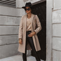European And American Woolen Lapel Single Button Urban Trench Coat - AMAZEALL