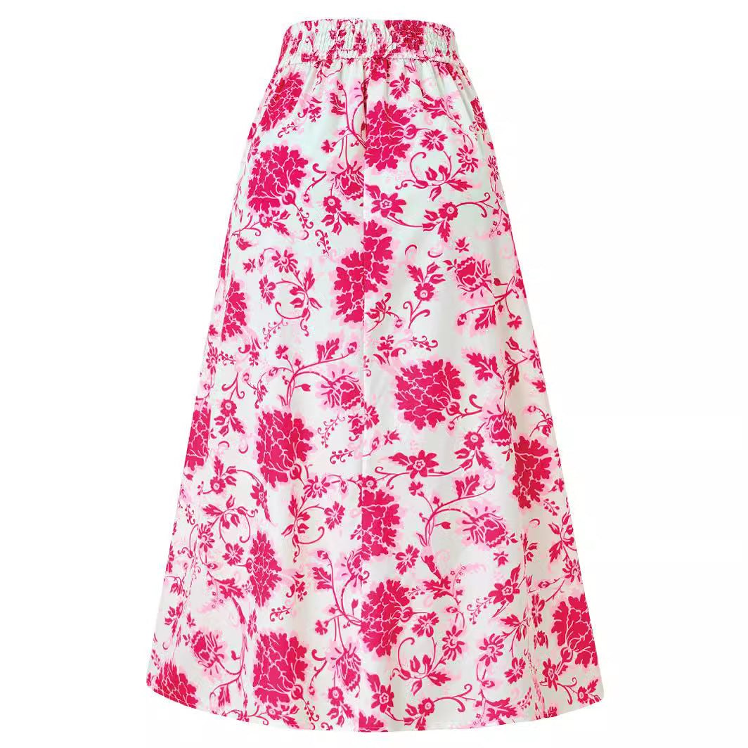 European And American Hot Print Casual Waist Tight Fresh Air Skirt - AMAZEALL