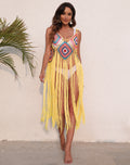 Long Fringed Panel Beach Blouse Slip Dress - AMAZEALL