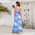 Flowers Long Dress Summer Swing Holiday Beach Dress - AMAZEALL