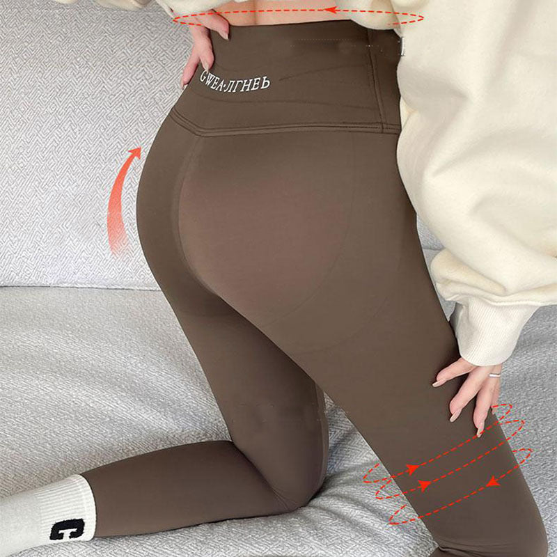 Fleece Thickened Leggings Winter -20 To 5 Shark Pants For Women High Waist Tight Skinny Tummy Control Buttocks Slimming Yoga Pants - AMAZEALL