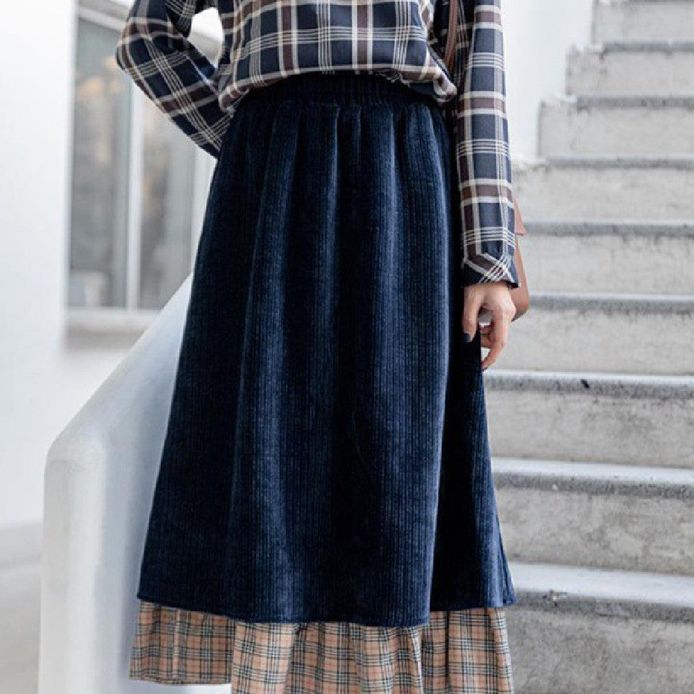 Fashionable Retro Corduroy Skirt For Women - AMAZEALL