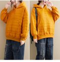 Winter New All-match Preppy Style Solid Color Hooded Loose Long-sleeved Cotton Jacket Jacket Women - AMAZEALL