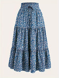 New Printed Skirt Elastic Waist Women - AMAZEALL