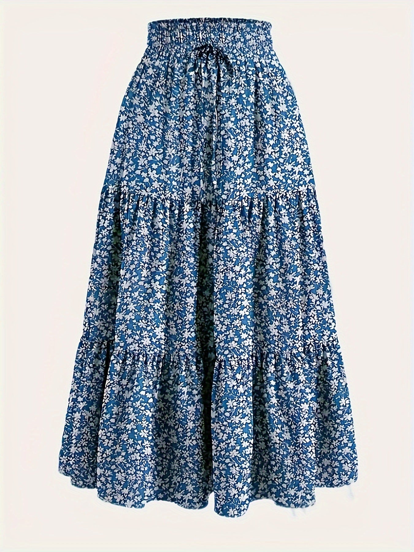 New Printed Skirt Elastic Waist Women - AMAZEALL